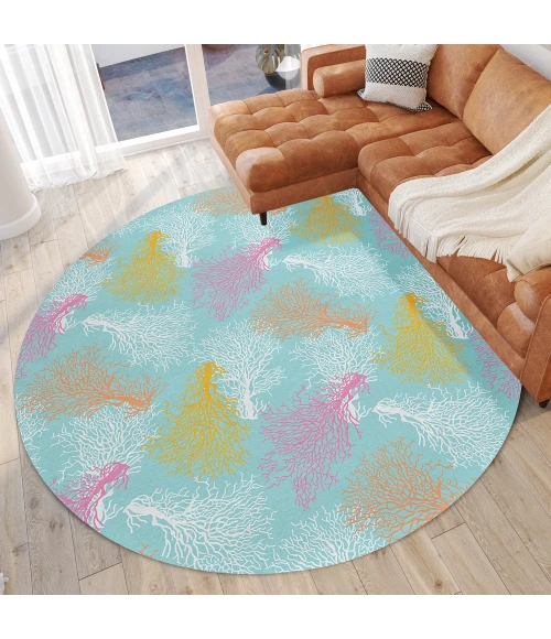 Dalyn Seabreeze SZ3 Teal Area Rug 8 ft. X 8 ft. Round