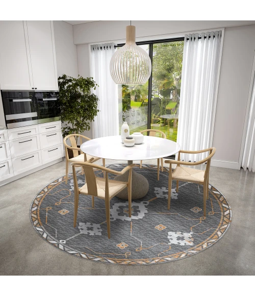 Dalyn Sedona SN16 Charcoal Area Rug 4 ft. X 4 ft. Round