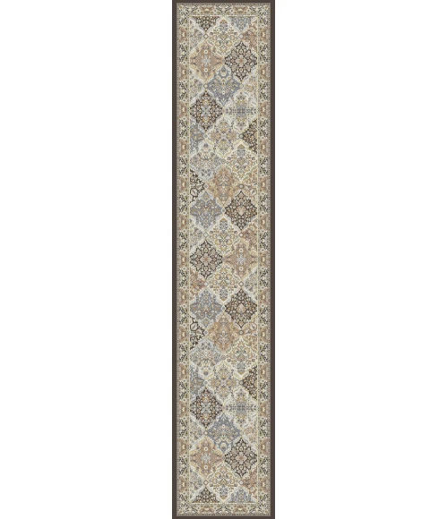Dynamic Rugs ANCIENT GARDEN Brown/Blue 57008 2ft. 2in x 11ft. Rect. Rug
