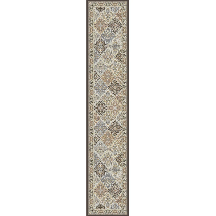 Dynamic Rugs ANCIENT GARDEN Brown/Blue 57008 2ft. 2in x 11ft. Rect. Rug