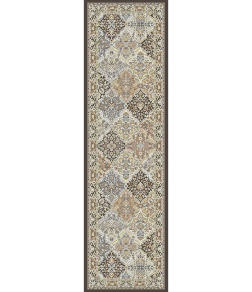 Dynamic Rugs ANCIENT GARDEN Brown/Blue 57008 2ft. 2in. x 7ft. 7in. Rect. Rug