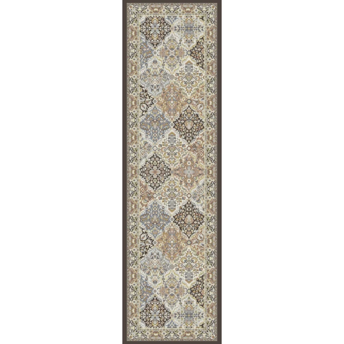Dynamic Rugs ANCIENT GARDEN Brown/Blue 57008 2ft. 2in. x 7ft. 7in. Rect. Rug
