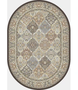 Dynamic Rugs ANCIENT GARDEN Brown/Blue 57008 6ft. 7in. x 9ft. 6in. Oval Rug