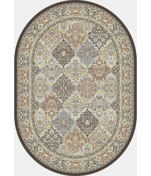 Dynamic Rugs ANCIENT GARDEN Brown/Blue 57008 6ft. 7in. x 9ft. 6in. Oval Rug
