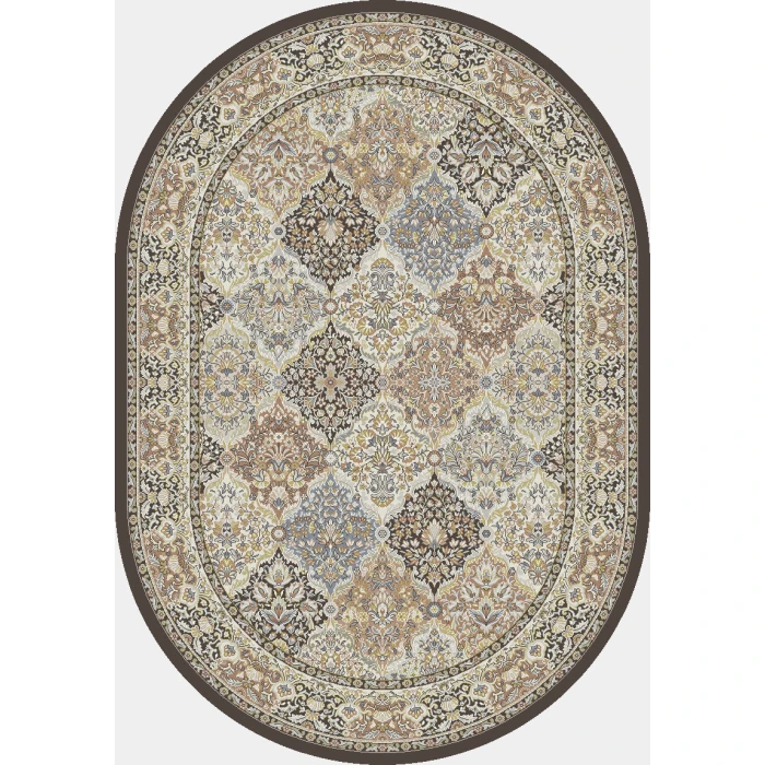 Dynamic Rugs ANCIENT GARDEN Brown/Blue 57008 2ft. 7in. x 4ft. 7in. Oval Rug