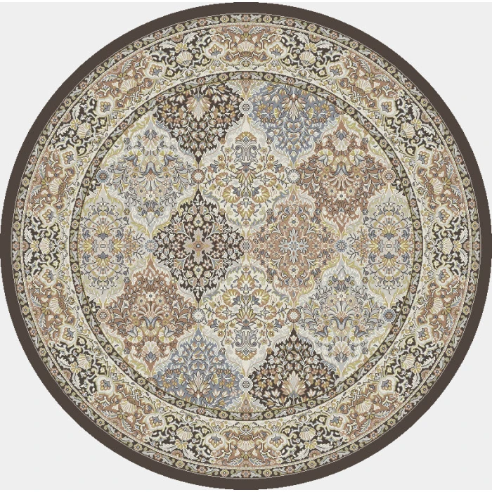 Dynamic Rugs ANCIENT GARDEN Brown/Blue 57008 7ft. 10in. Round Rug