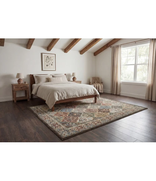 Dynamic Rugs ANCIENT GARDEN Brown/Blue 57008 7ft. 10in. Round Rug