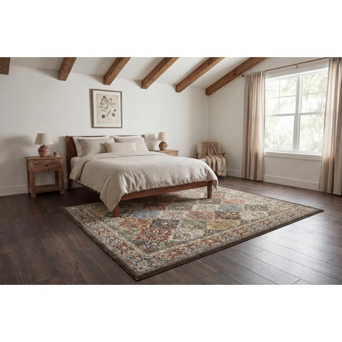 Dynamic Rugs ANCIENT GARDEN Brown/Blue 57008 2ft. 2in x 11ft. Rect. Rug