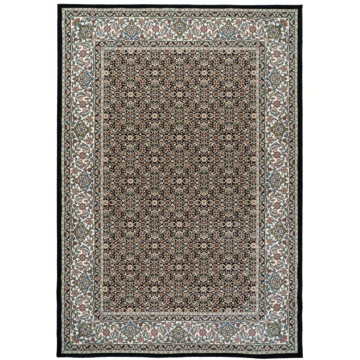 Dynamic Rugs ANCIENT GARDEN Black/Ivory 57011 9ft. 2in. x 12ft. 10in. Rect. Rug