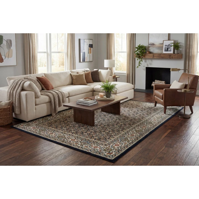Dynamic Rugs ANCIENT GARDEN Navy 57011 3ft. 11in. x 5ft. 7in. Rect. Rug