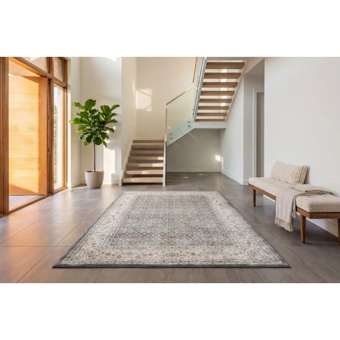Dynamic Rugs ANCIENT GARDEN Grey/Cream 57011 3ft. 11in. x 5ft. 7in. Rect. Rug