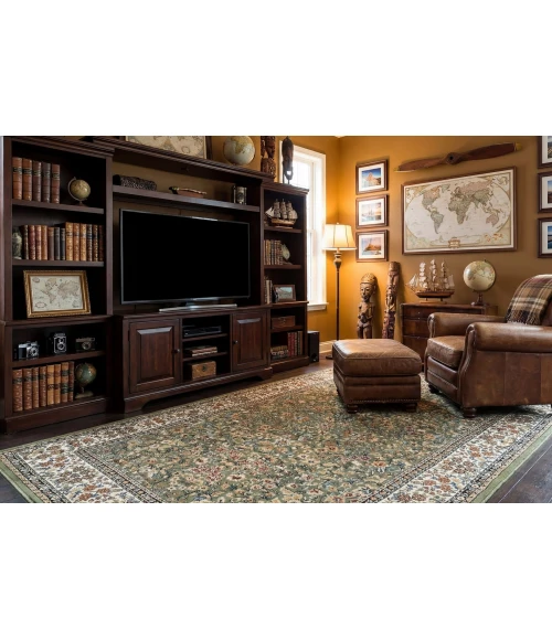 Dynamic Rugs ANCIENT GARDEN Green/Ivory 57078 2ft. 2in x 11ft. Rect. Rug