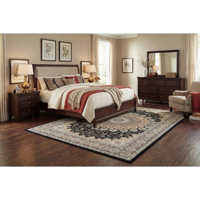 Dynamic Rugs ANCIENT GARDEN Navy 57090 2ft. 2in x 11ft. Rect. Rug