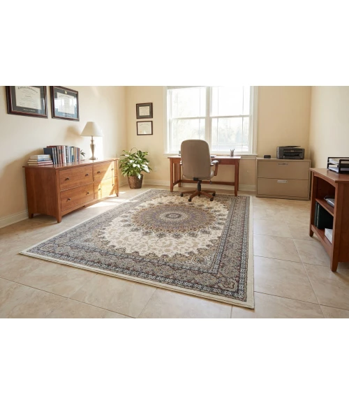 Dynamic Rugs ANCIENT GARDEN Ivory 57090 6ft. 7in. x 9ft. 6in. Rect. Rug