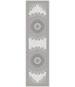 Dynamic Rugs ANCIENT GARDEN Cream/Grey 57090 2ft. 2in x 11ft. Rect. Rug