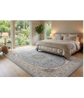 Dynamic Rugs ANCIENT GARDEN Steel Blue/Cream 57119 7ft. 10in. x 10ft. 10in. Rect. Rug