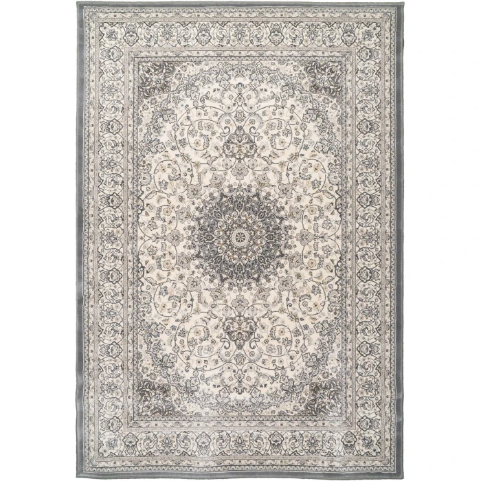 Dynamic Rugs ANCIENT GARDEN Cream/Grey 57119 3ft. 11in. x 5ft. 7in. Rect. Rug