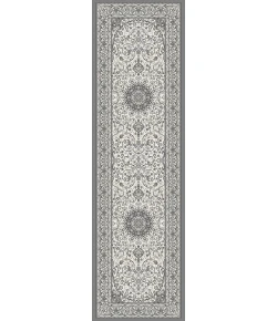 Dynamic Rugs ANCIENT GARDEN Cream/Grey 57119 2ft. 2in x 11ft. Rect. Rug