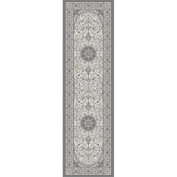 Dynamic Rugs ANCIENT GARDEN Cream/Grey 57119 2ft. 2in. x 7ft. 7in. Rect. Rug