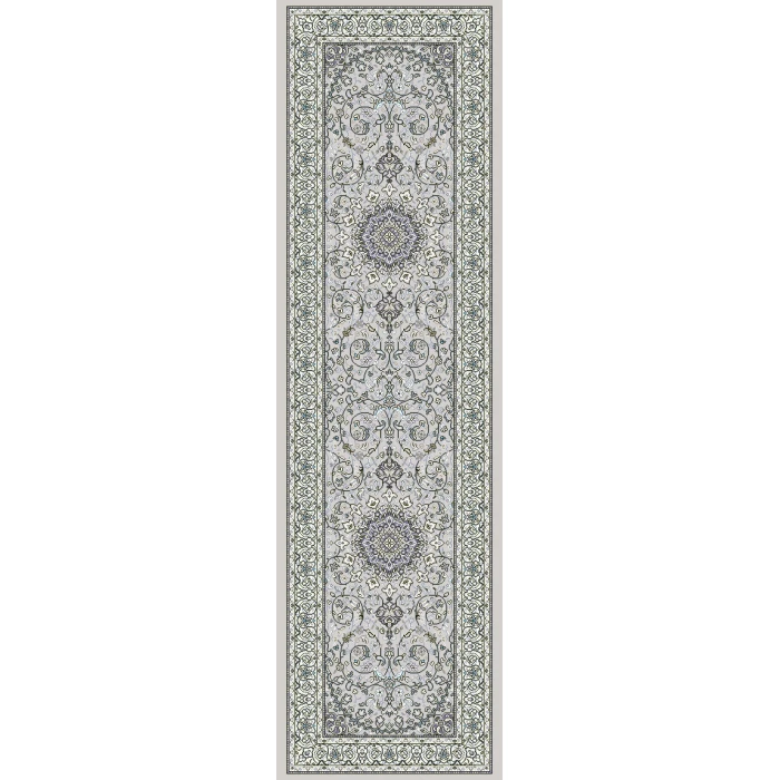 Dynamic Rugs ANCIENT GARDEN Soft Grey/Cream 57119 2ft. 2in. x 7ft. 7in. Rect. Rug