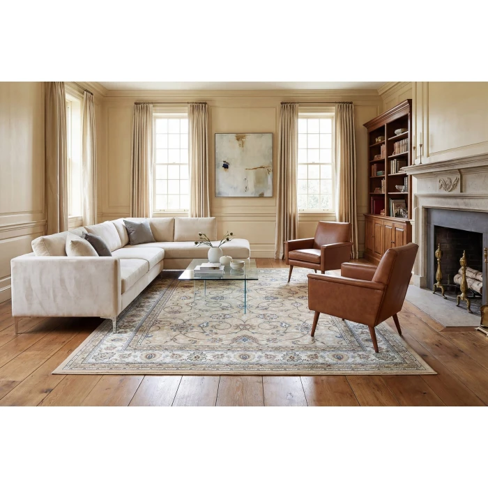 Dynamic Rugs ANCIENT GARDEN Light Gold/Ivory 57120 2ft. 2in. x 7ft. 7in. Rect. Rug
