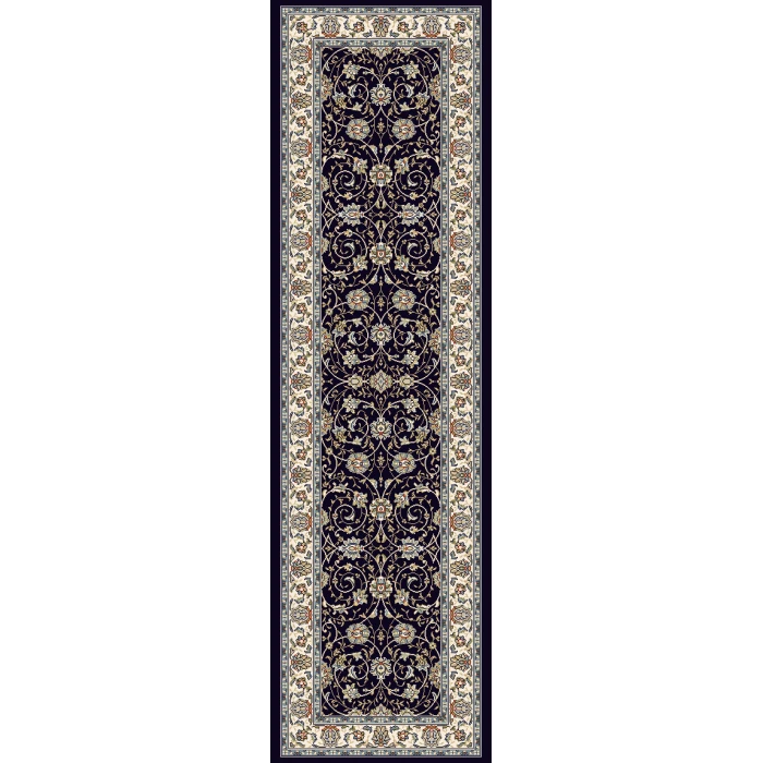 Dynamic Rugs ANCIENT GARDEN Blue/Ivory 57120 2ft. 2in x 11ft. Rect. Rug