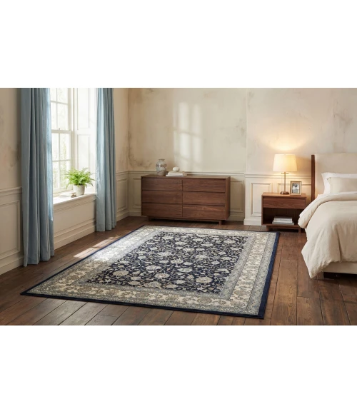 Dynamic Rugs ANCIENT GARDEN Blue/Ivory 57120 2ft. x 3ft. 11in. Rect. Rug