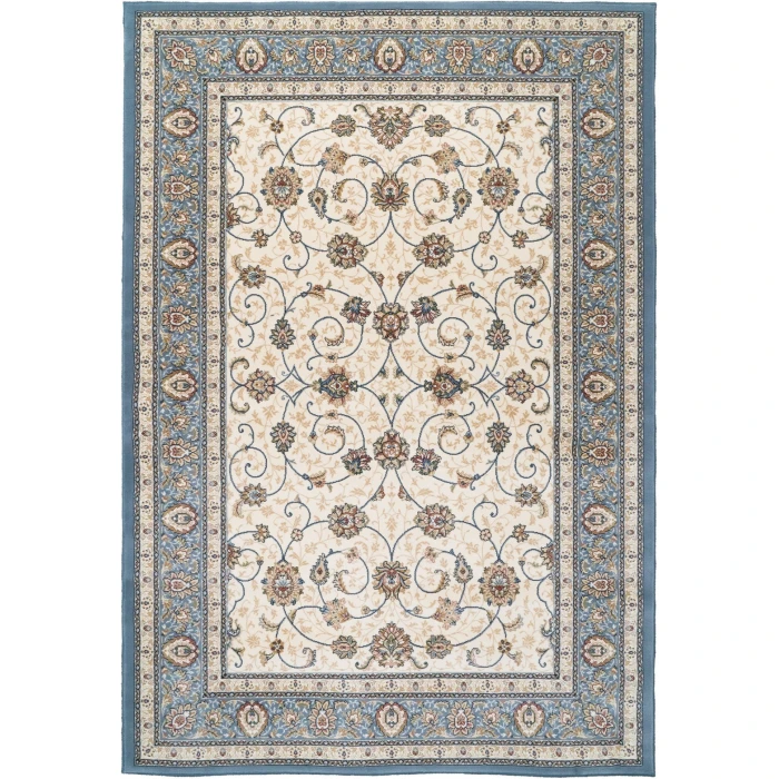 Dynamic Rugs ANCIENT GARDEN Ivory/Light Blue 57120 7ft. 10in. x 10ft. 10in. Rect. Rug
