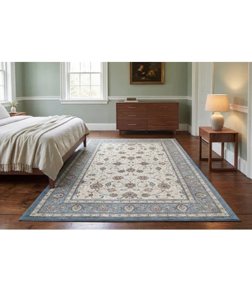 Dynamic Rugs ANCIENT GARDEN Beige/Light Blue 57120 2ft. 7in. x 4ft. 7in. Oval Rug