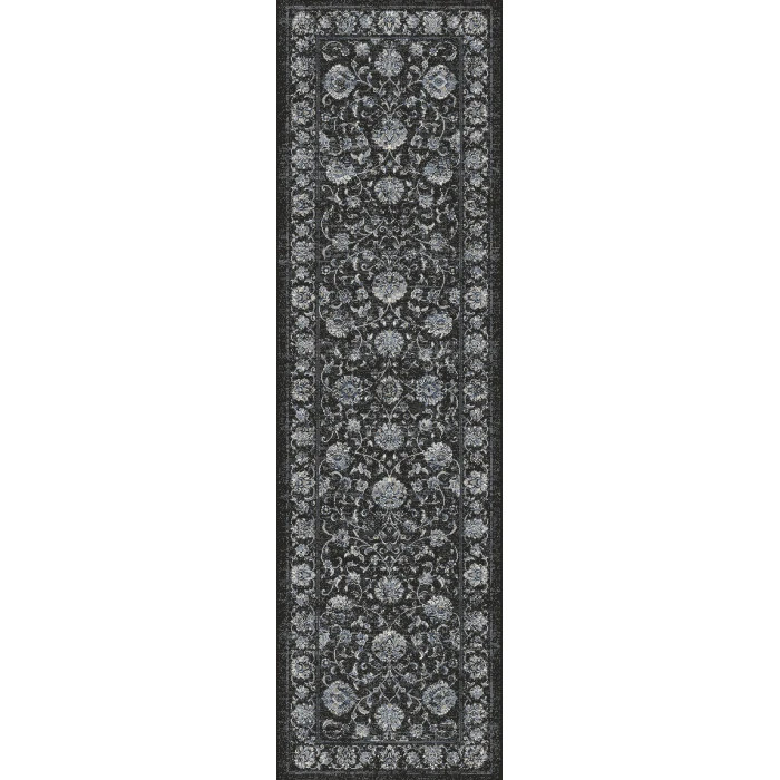 Dynamic Rugs ANCIENT GARDEN Charcoal/Silver 57126 2ft. 2in. x 7ft. 7in. Rect. Rug