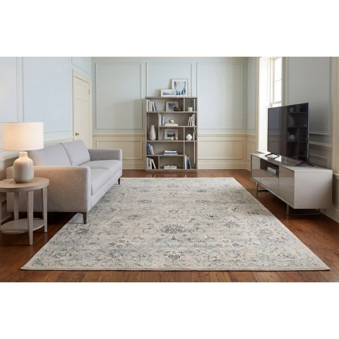 Dynamic Rugs ANCIENT GARDEN Silver/Grey 57126 2ft. 2in. x 7ft. 7in. Rect. Rug