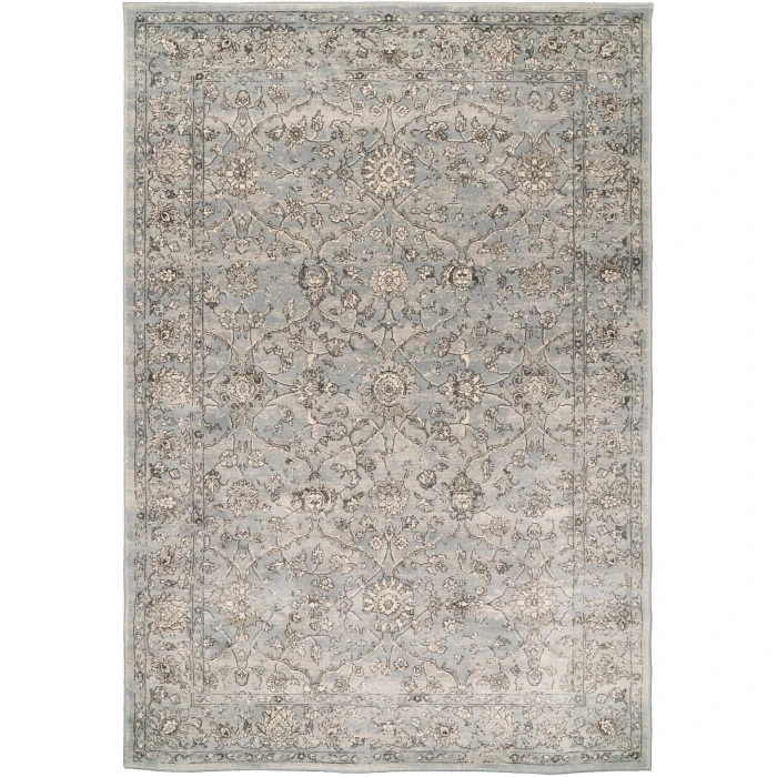 Dynamic Rugs ANCIENT GARDEN Steel Blue/Cream 57136 5ft. 3in. x 7ft. 7in. Rect. Rug