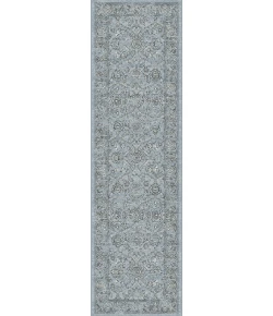 Dynamic Rugs ANCIENT GARDEN Steel Blue/Cream 57136 2ft. 2in x 11ft. Rect. Rug