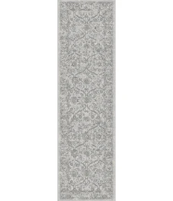 Dynamic Rugs ANCIENT GARDEN Silver/Grey 57136 2ft. 2in x 11ft. Rect. Rug