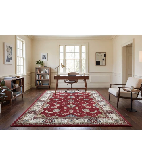 Dynamic Rugs ANCIENT GARDEN Red/Ivory 57158 2ft. 2in x 11ft. Rect. Rug
