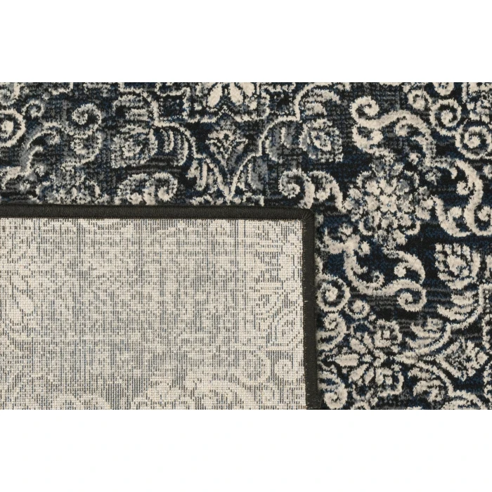 Dynamic Rugs ANCIENT GARDEN Steel Blue 57162 5ft. 3in. x 7ft. 7in. Oval Rug