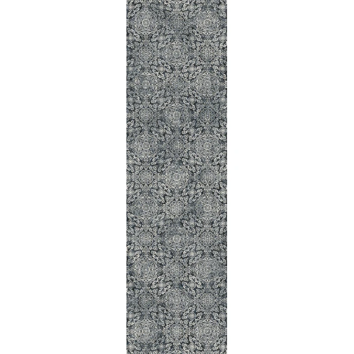 Dynamic Rugs ANCIENT GARDEN Steel Blue 57162 2ft. 2in x 11ft. Rect. Rug