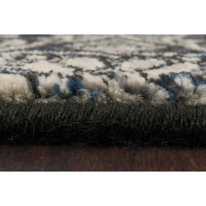Dynamic Rugs ANCIENT GARDEN Steel Blue 57162 5ft. 3in. x 7ft. 7in. Oval Rug