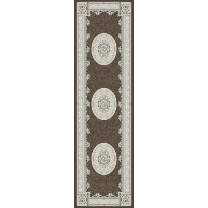 Dynamic Rugs ANCIENT GARDEN Brown/Cream 57226 2ft. 2in. x 7ft. 7in. Rect. Rug