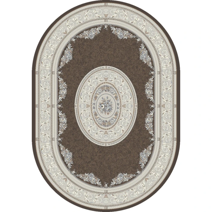 Dynamic Rugs ANCIENT GARDEN Brown/Cream 57226 2ft. 7in. x 4ft. 7in. Oval Rug
