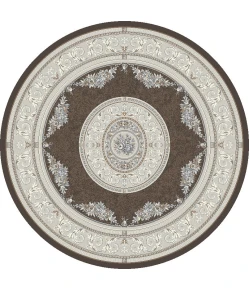 Dynamic Rugs ANCIENT GARDEN Brown/Cream 57226 7ft. 10in. Round Rug