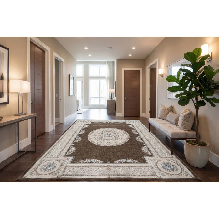 Dynamic Rugs ANCIENT GARDEN Brown/Cream 57226 7ft. 10in. x 10ft. 10in. Rect. Rug