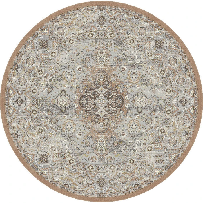 Dynamic Rugs ANCIENT GARDEN Beige/Multi 57275 7ft. 10in. Round Rug