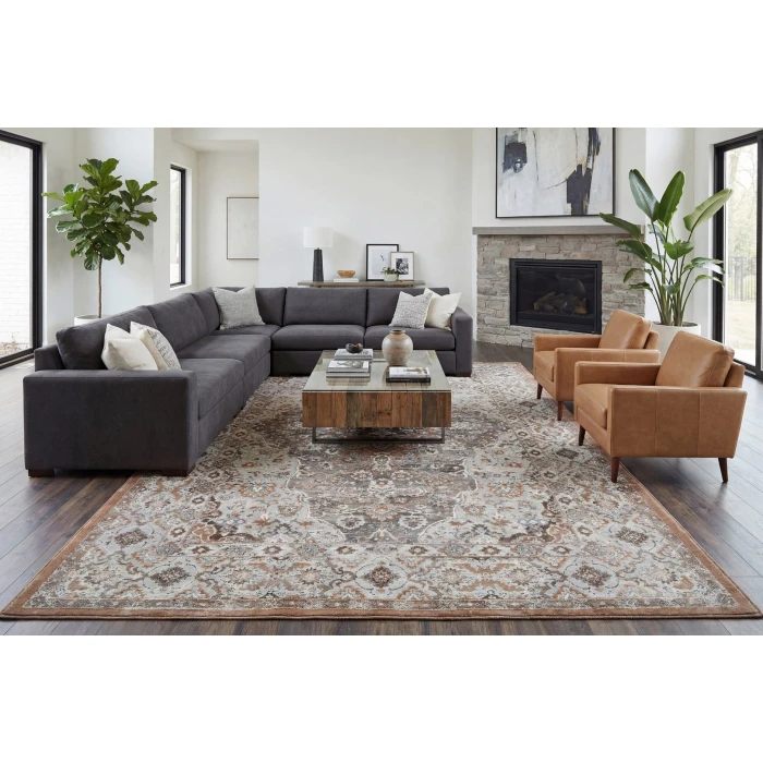 Dynamic Rugs ANCIENT GARDEN Beige/Multi 57275 6ft. 7in. x 9ft. 6in. Rect. Rug