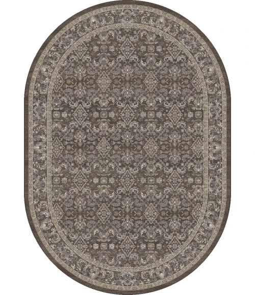 Dynamic Rugs ANCIENT GARDEN Dark Brown/Beige/Blue 57276 6ft. 7in. x 9ft. 6in. Oval Rug