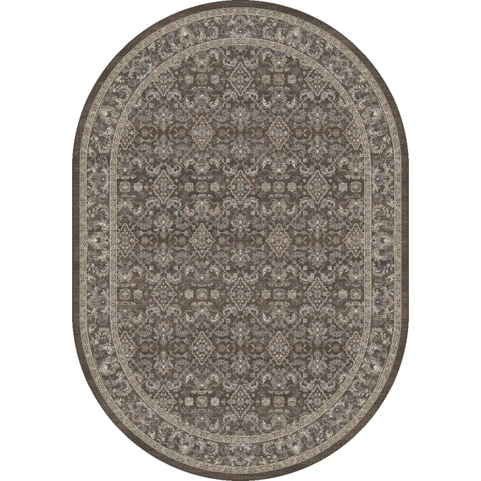 Dynamic Rugs ANCIENT GARDEN Dark Brown/Beige/Blue 57276 5ft. 3in. x 7ft. 7in. Oval Rug