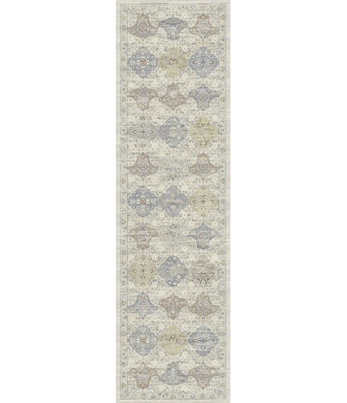 Dynamic Rugs ANCIENT GARDEN Cream/Multi 57279 2ft. 2in. x 7ft. 7in. Rect. Rug