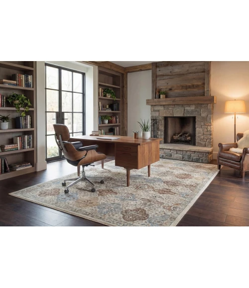 Dynamic Rugs ANCIENT GARDEN Cream/Multi 57279 2ft. 2in x 11ft. Rect. Rug