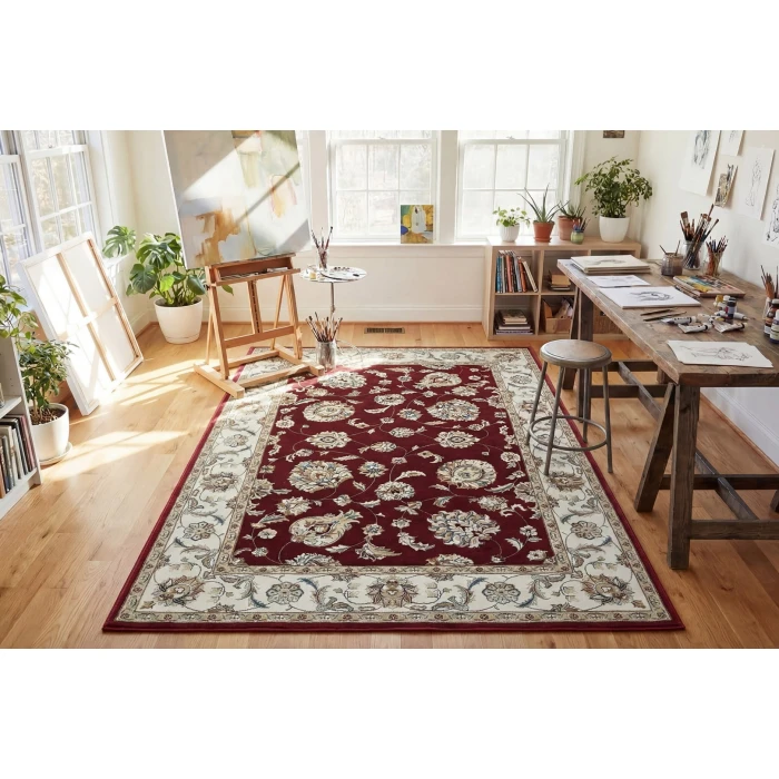 Dynamic Rugs ANCIENT GARDEN Red/Ivory 57365 9ft. 2in. x 12ft. 10in. Rect. Rug