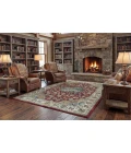 Dynamic Rugs ANCIENT GARDEN Red/Ivory 57559 5ft. 3in. x 7ft. 7in. Oval Rug